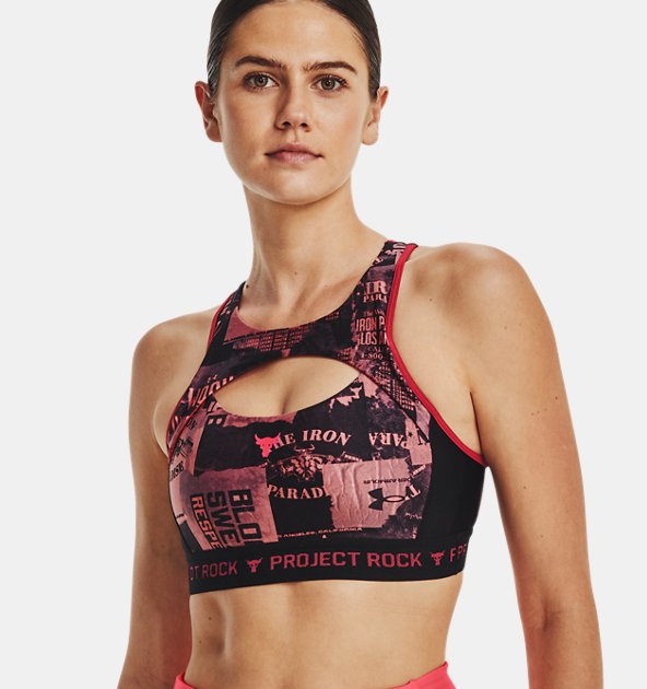 Under Armour Women's Project Rock Crossback Printed Sports Bra